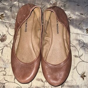 Lucky Brand Brown Tan Leather Ballet Flats 10